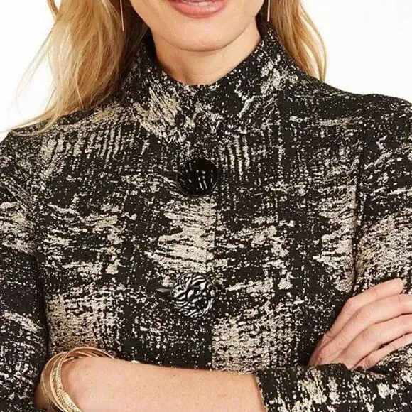 NWOT JM Collection Gold Metallic Print Jacket - Picture 15 of 15